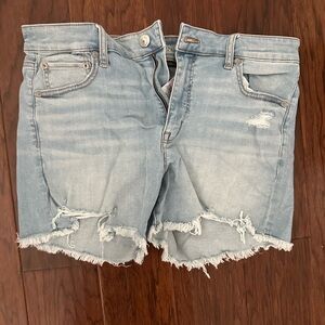 American eagle hi-rise midi shorts